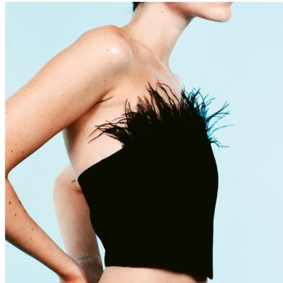 ZARA Feather Corset Top - Picture 4 of 6